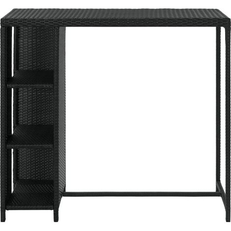 Maison Exclusive - Tavolo da Bar con Ripiani Nero 120x60x110 cm in Polyrattan