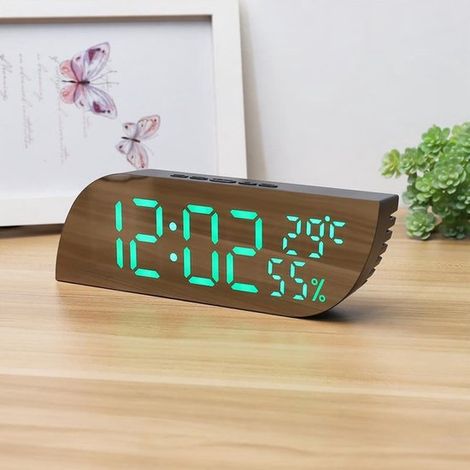 Réveil numérique, horloge miroir LED, grand écran avec chargeur USB, mode de gradation automatique, format 12 ou 24 heures, horloge électronique moderne pour la chambre (standard). (1/5)