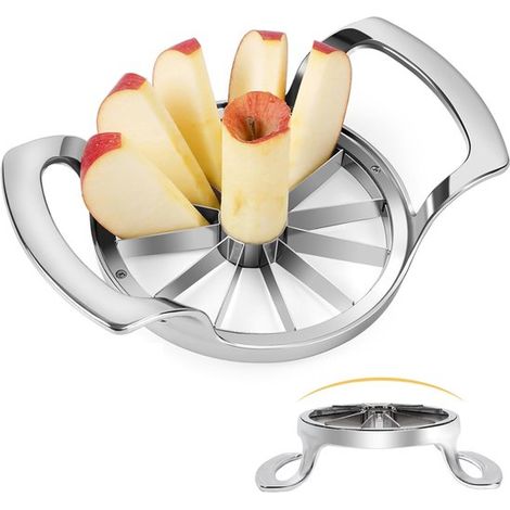 Cortador de manzanas de 10,5 cm, robusto cortador de manzanas de acero inoxidable con sistema de cuchillas de seguridad actualizado (1/5)