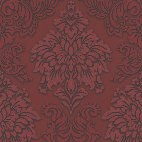 BRICOFLOR Papier peint pailleté Tapisserie paillette Papier peint intissé Métallique Rouge Anthracite - 10,05 x 0,53 m (1/5)