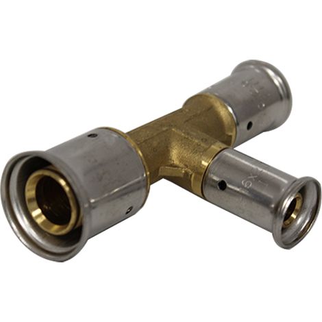 Té réduit laiton multicouche à sertir TH ou BE Ø26x3.0-16x2.0-20x2.0 (1/4)