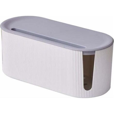 pair Boîte à câbles design - gestion des câbles - Boîte de rangement pour plusieurs prises (blanc)-Fei Yu