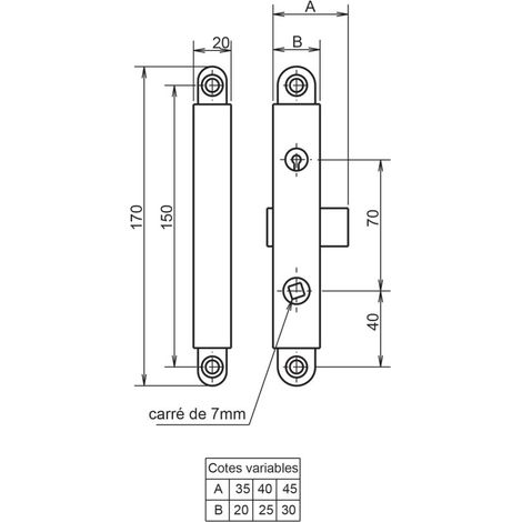 Serrure GOLLOT bec de cane 4330 gauche à clé - METALUX - F643302000 (1/2)