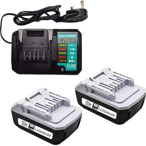 (3Pack) 2x 2.0Ah Battery+Charger DC18WA For Makita BL1813G BL1811G BL1813G BL1815G BL1820G 195608-4 18V G-Series Li-thium compatible with power tool HP457D TD127D JV183D TD127D (1/4)