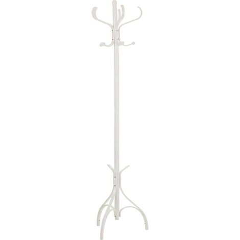 Perchero de pie de madera blanco 45x45x182