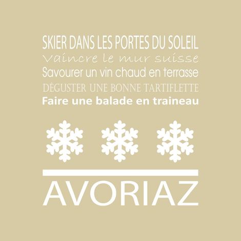 Tableau sur toile Avoriaz beige 30x30 cm - Impression sur Toile Murale Décorative - Image imprimée en HD sur Toile - Toile sur Châssis en Bois FSC - Fabriqué en France