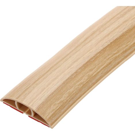 1m Cache-Fil De Sol Autoadhésif 50mm pour Gestion De Câble Protecteur De Câble, Bois Beige (1/5)