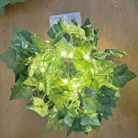 Guirlande lumineuse LED à feuilles artificielles de 5 mètres - Éclairage pour studio photo et décoration d'arrière-plan, alimentée par piles - Idéale (1/5)