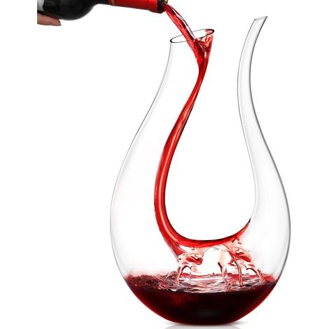 Karaffe à vin, Karaffe à vin rouge, aérateur à vin, 100 % Kristallsoufflé à main sans plomb, Karaffen und Karaffen à vin, Coffret cadet de vin avec emballage de luxe, Accessoires pour le vin (1500 ml) (1/5)