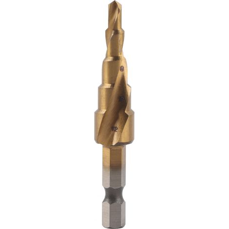 Foret D'etape - Acier Rapide - Pour Bois Acier Inoxydable Plastique Cuivre Aluminium - Poignee Hexagonale 6,35 Mm - 4 À 32 Mm - 1 Pièce