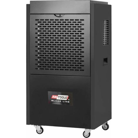 Deshumidificador de aire Awtools, modelo DH90 Black Line, capacidad de 90L/24h, ideal para mantener ambientes secos y saludables, alto rendimiento, diseño eficiente para grandes espacios.