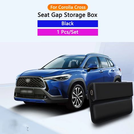 (Corolla Cross Noir) Boîte de rangement pour l'espace entre les sièges, en cuir, pour Toyota RAV4, Camry, Corolla Cross et Avalon (1/5)