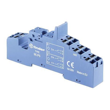 Support relais Finder série 95, Rail DIN, 250V c.a. ( Prix pour 1 )