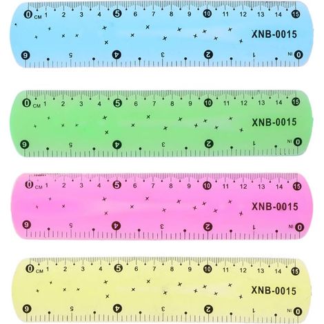 1 règle souple multicolore de 15 cm pour fournitures scolaires (1/5)