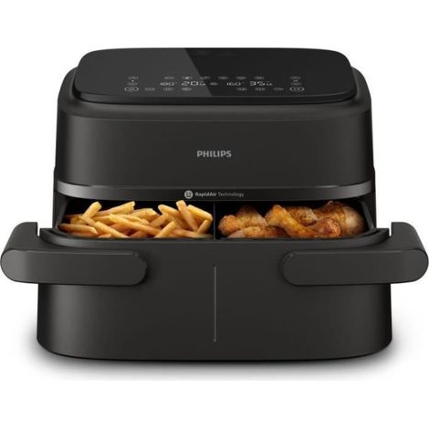 Friteuse Electrique sans huile PHILIPS - Airfryer XXL NA351/00 - Capacité 7,1L - Double cuve - 6 préréglages - 2450W (1/5)