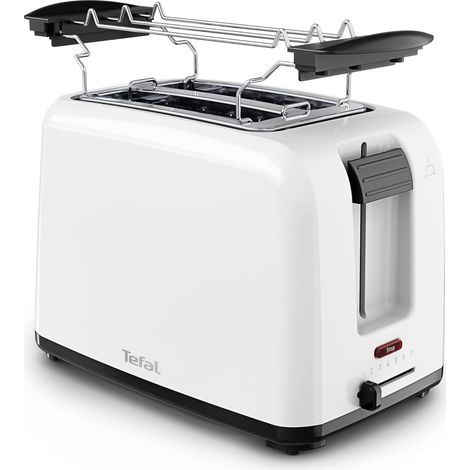 Vita, Grille-pain 2 fentes avec chauffe-viennoiseries, Levier de surélévation, 7 niveaux de dorage, Fentes extra-larges, Blanc, TT1A21E0 (1/5)