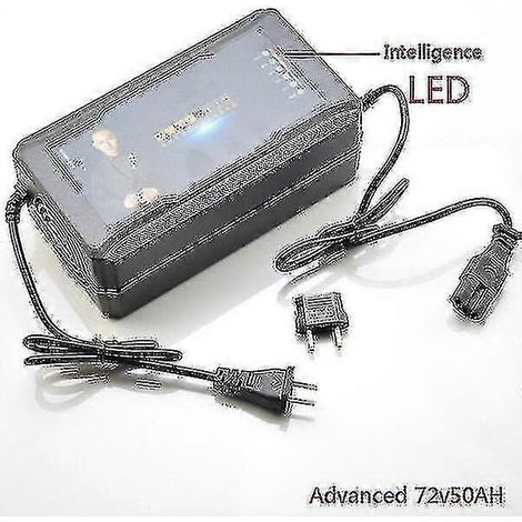 Chargeur intelligent pour batteries au plomb-acide 48 V, 60 V, 72 V et 96 V (50 Ah et 60 Ah), compatible avec les tricycles électriques, vélos, scooters, quads et karts. (1/5)