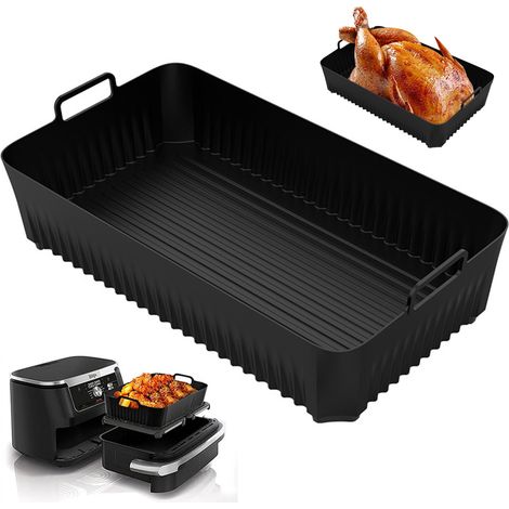 Moule silicone air fryer Ninja AF500 10,4 L, panier de cuisson réutilisable 34,5x21x8 cm antiadhésif noir (1/5)