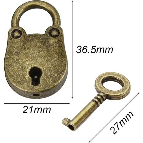 Cadenas Vintage 3 Pièces Mini Cadenas Casiers Cadenas Clé Lot Cadenas Petit Cadenas Mini Cadenas Valise Cadenas à Clé avec Clé Cadenas de Forme d'Ours pour Petits Bagages Casiers (1/3)