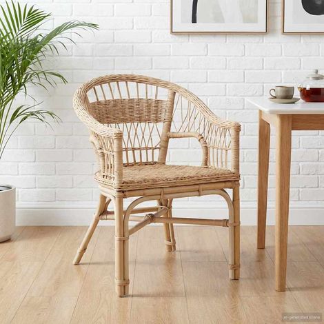 vidaXL Sedia Impilabile Naturale 60 x 60 x 81 cm Rattan