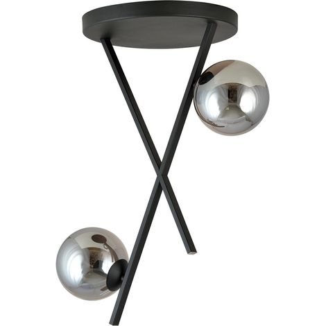 Plafonnier Emibig RIVER noir graphite 2xE14 60cm IP20 (1/4)