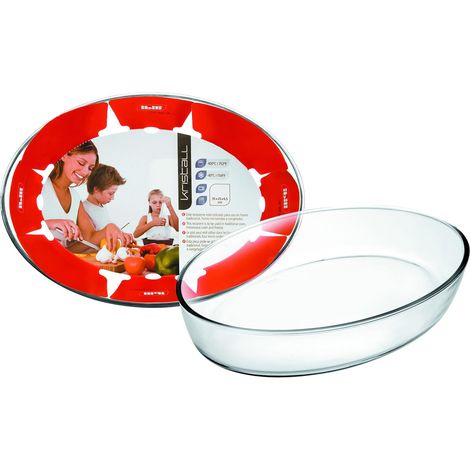 1 - Plat Ovale - Verre - Transparent Et Beige - Pour Service De Table Et Présentation Alimentaire - 23x16x5 Cm