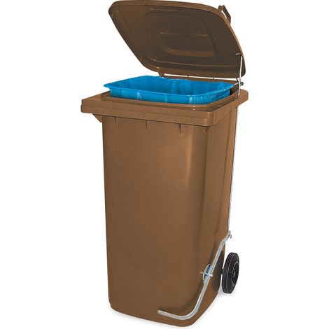 BRB Müllbehälter mit Fußpedal und Klemmring, 80 Liter, BxTxH 445x520x930 mm (braun)
