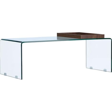 Table Basse en Verre "Telemark" 110cm Transparent (1/5)