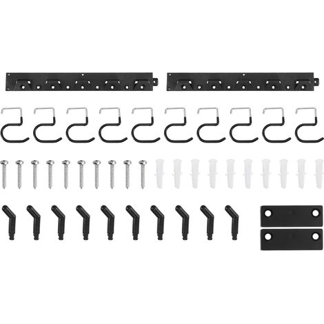 4 Set Porte-Outils de Jardin 5,2 x 40cm Support Mural Jardin, Porte Outils Mural pour Appareil avec Crochet Noir pour Garage, Remise à Outils, Cave, Mur à Outils, Râteau, Balai (1/5)
