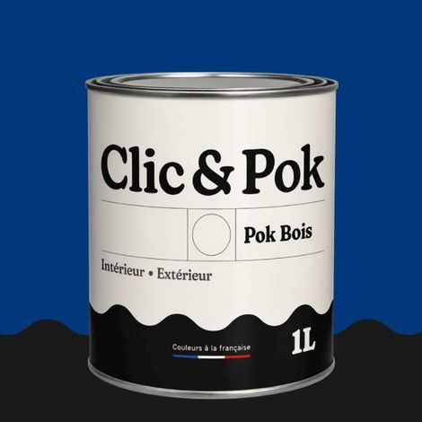 Peinture Bois Extérieur – POK BOIS - 1L - RAL 5002 - Bleu outremer- Résistante aux intempéries - Ne s'écaille pas (1/4)