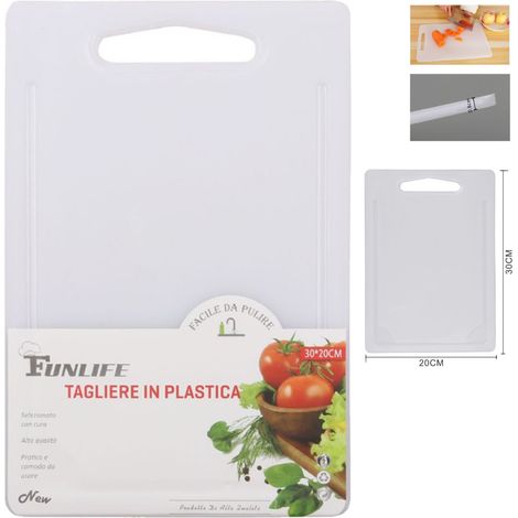 Kaela - Tagliere In Plastica Con Canale Scanalatura 30x20x0.8cm Per Verdure Frutta 99409 - (1/3)
