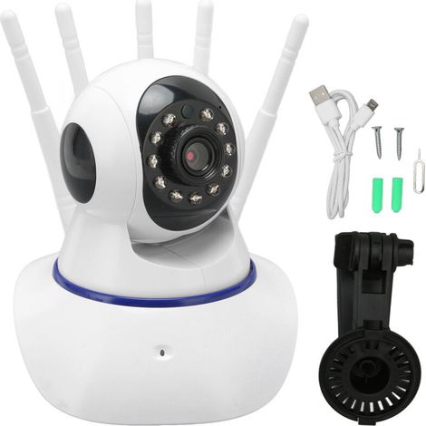 Caméra sans fil Wifi, conversation bidirectionnelle, Vision nocturne haute définition, pour intérieur et extérieur, prise américaine, large tension (1/5)