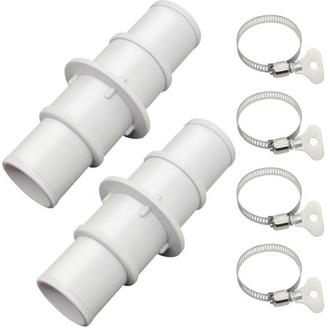 Lot de 2 adaptateurs de tuyau de piscine - Compatible avec les raccords de tuyau d'aspiration de 3,8 cm et 1,27 cm - Compatible avec les aspirateurs de piscine, les nettoyeurs ou les tuyaux de pompe à