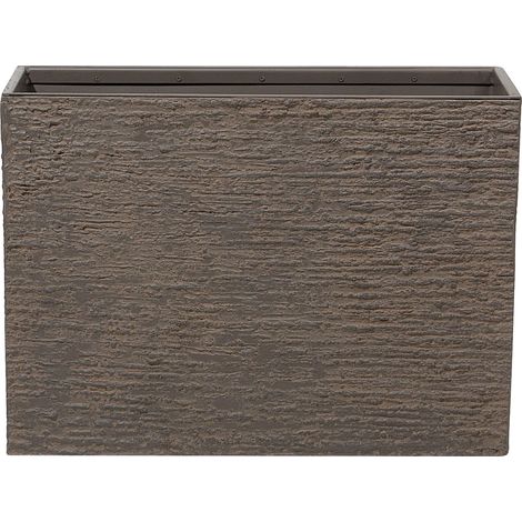 Maceta de piedra marrón 29 x 70 x 50 cm rectangular para interior y exterior Edessa (1/5)