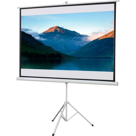 HOMCOM Écran de projection avec trépied pliable 84 pouces 4K HD 4:3. écran vidéoprojecteur réglable en hauteur. idéal pour le home cinéma. les films en intérieur/à l'extérieur