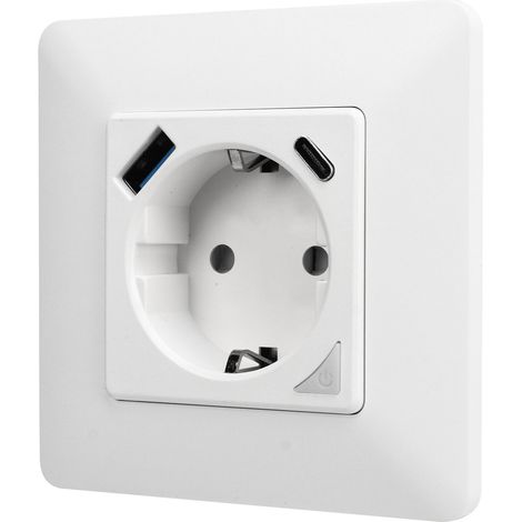 Prise connectée sans fil conforme aux normes européennes, contrôlable à distance par smartphone, commande vocale Alexa, prise intelligente à charge rapide USB, AC 100-240 V (1/5)