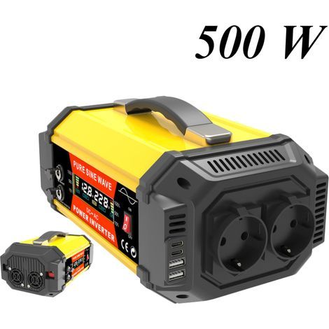 Onduleur 500W 12V-230V Onde Sinusoïdale Pure pour Systèmes Solaire et Maison Prises CA USB Type-C Ports PV CC Idéal Camping Car Extérieur-AUTRES (1/5)