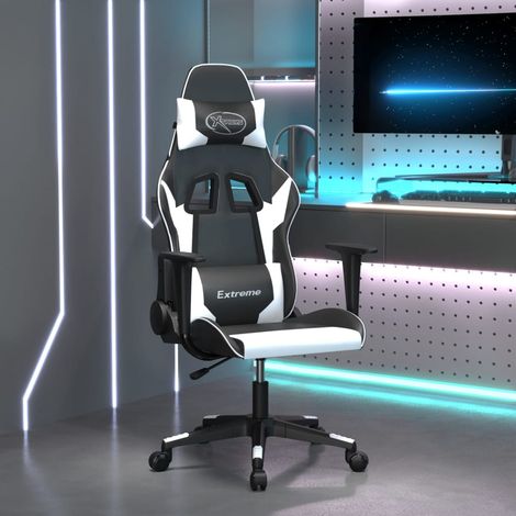 Gaming-Stuhl Schwarz und Weiß Kunstleder vidaXL78796 (1/5)