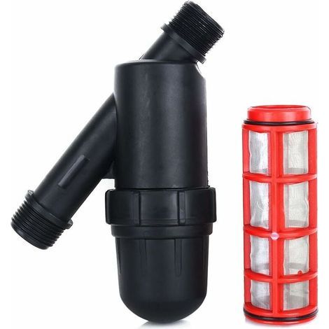 3/4-Zoll-Netzfilter-Bewässerungssieb, Gartenbewässerungs-Metallfilternetz, Edelstahlsieb, aufbereiteter Wasserfilter für Gartenarbeit, Landwirtschaft, Tropfbewässerung für Pumpe (schwarz) (1/4)
