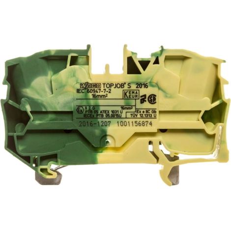 Conector de riel protector 16 mm² amarillo-verde 2016-1207 topjobs