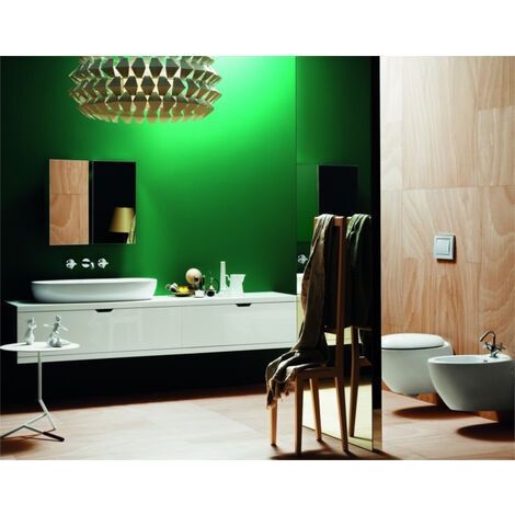 Lavabo Circle appoggio 90x44 monoforo ovale in ceramica bianco (1/3)