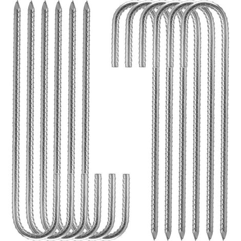 Roleader – Piquets de fixation sol XL – Lot de 10 sardines galvanisées 30 cm – Acier électrozingué pour sols durs et rocailleux – Fixation tentes