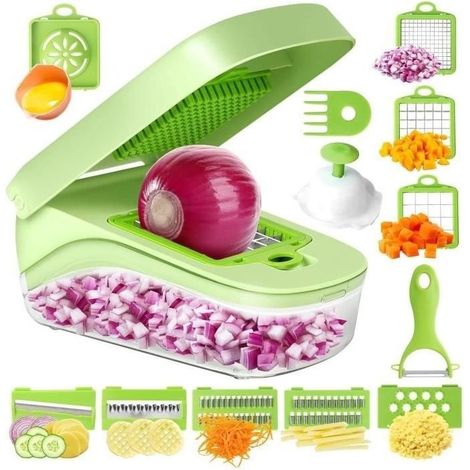 Mandoline Kitchen Manual - Multifunction - 9 Blades Interchangeables - ABS Robust - Design Contemporary (1/4)