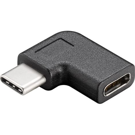 Adapter USB-C™ auf USB-C™ 90°, schwarz, USB-C™-Buchse USB-C™-Stecker. (1/3)