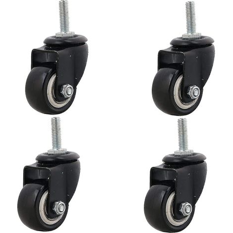 4 Schwerlast-Lenkrollen, Tragkraft 240 kg, M8x25 mm, aus PU, für Transportwagen und Möbel (1/5)