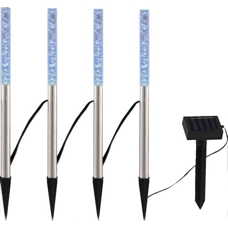 Set di 4 luci a spina LED Colore che cambia design colorato Luci per lampade in vetro acciaio inox IP44 (1/5)
