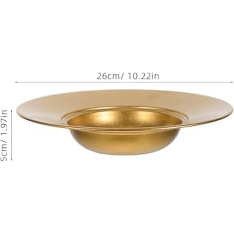 Assiette à pâtes profonde en acier inoxydable doré vintage de 26 cm, bol à soupe peu profond pour repas occidentaux et desserts, plat de service à salade robuste pour cuisine et salle à manger (1/5)