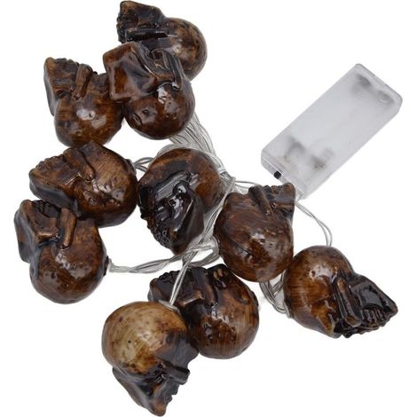 Guirlande crâne fantôme LED – Halloween – lumière chaude – piles non incluses – intérieur / jardin / arbre / patio – lampe (1/5)