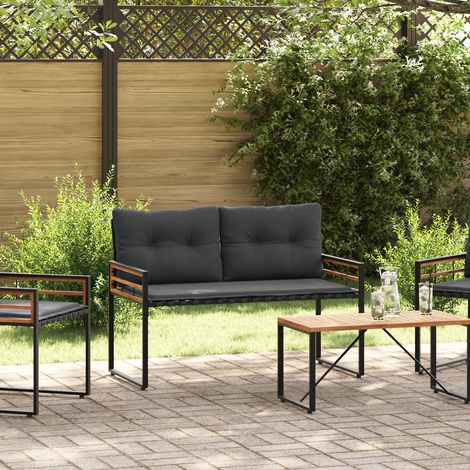 Maison Exclusive - Holz-Lagenbank mit Kissen Uni Blassgrau 114 x (1/5)