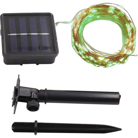 Kurze Solar-Lichterkette für den Außenbereich, 50 LEDs, 5 Meter (16 Fuß), grün, ideal zur Dekoration von Garten und Hof.